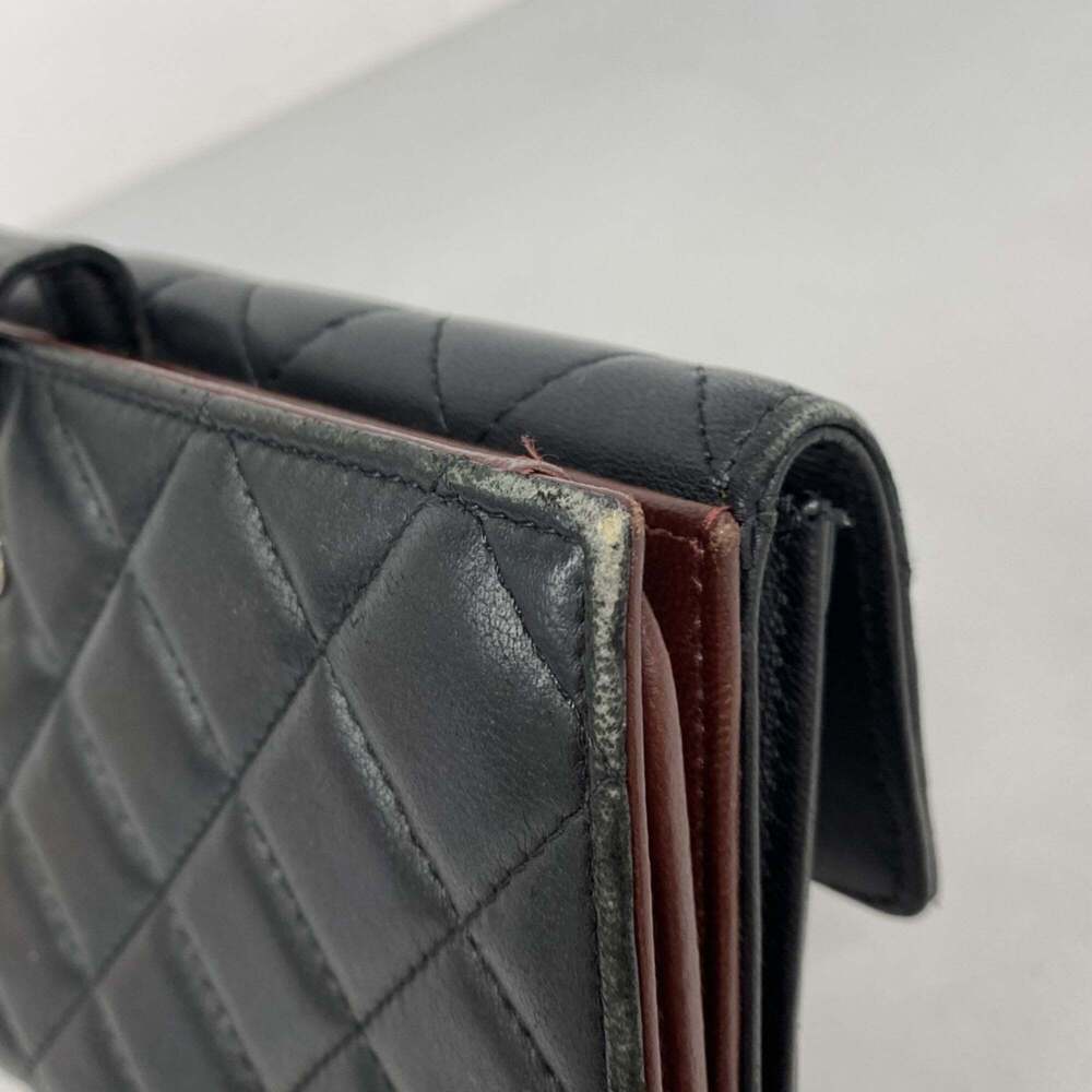 CHANEL Authentic Black Lambskin Leather Wallet - Picture 7 of 15